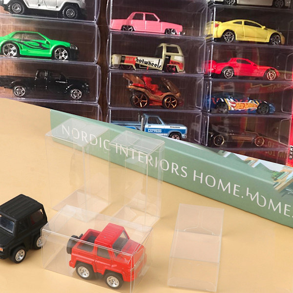 1Set 1:64 Bilmodell Display Box Transparent case PVC 5Pcs-4.1*4.3*8.2cm