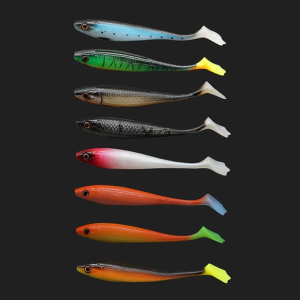 Leanness ShadTeez T-tail 5,5g 9,5cm Fiske 3d Eyes Soft Lure F 01