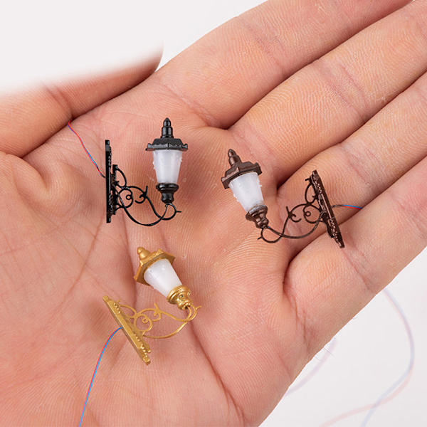 1:87 Miniatyr LED-lyktstolpe Vägglampa Modell DIY Micro Landscap A3