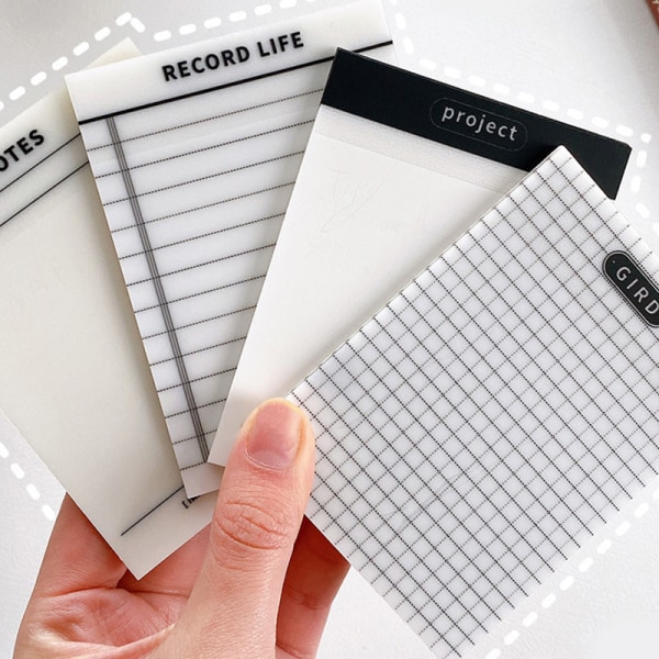 50 ark Transparent Grid Sticky Notes Vattentät självhäftande 4