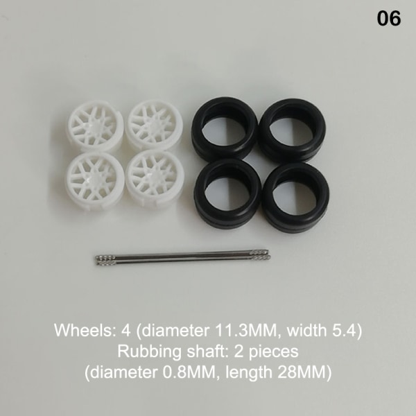 4st/ set 1:64 Skala hjul för Hotwheels Gummi däck modellbil 6(White 28mm)