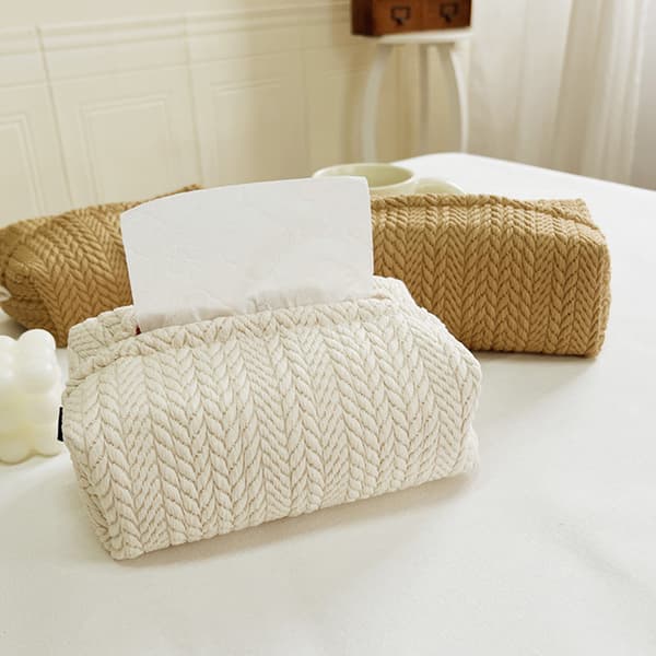 Nordic Ins Wheat Ear Texture Tissue Box Papper Storage Bag Tyg A