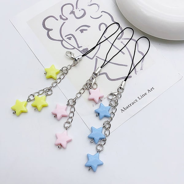 Star Pendant Phone Chain aron Color Lovely Phone Lanyard Bag De A2