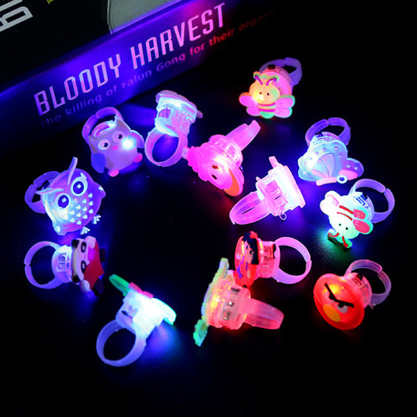 5 st självlysande ringar LED-diamantblinkande fingerring för barn B