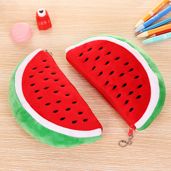 Kreativt case i plysch vattenmelon Kawaii Pennfodral School A2