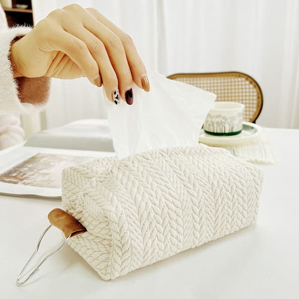 Nordic Ins Wheat Ear Texture Tissue Box Papper Storage Bag Tyg B
