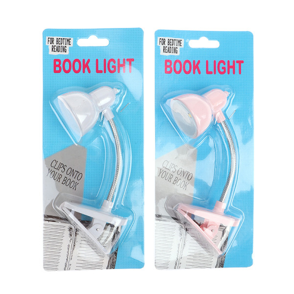 1st Mini LED-klämma Läslampa Nattljus Hem Portable Book White