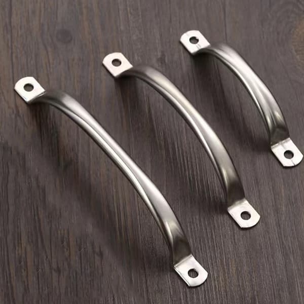 2-pack dörrknoppar i rostfritt stål Skåpsknoppar Silver Låda P 5inch