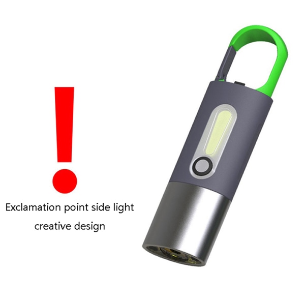 Bärbara Mini Strong Light Ficklampor USB Uppladdningsbar KeyChai