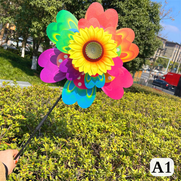 1st Solros/fjärils väderkvarn Pinwheel Färgglada paljetter Vind A1