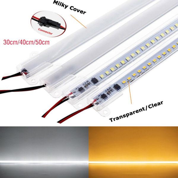 AC220V LED Bar Light High Brightness 2835 LED Clip 30cm 40cm 72 Warmlight Milky 40cm