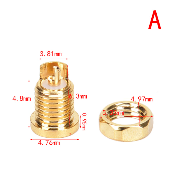 1st MMCX hona lödtrådskontakt PCB Mount Pin IE800 DIY o 10.5x4.37mm