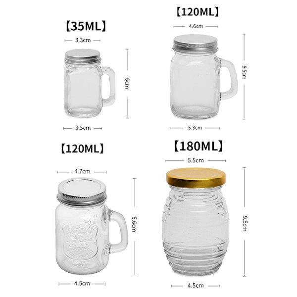 35/120/180ML Picknick Spice Glasflaska Transparent Glas Honung A1