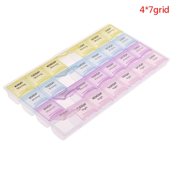 28 Cell Piller Box Hel månad Medicin Organizer Vecka 7 dagar Tab