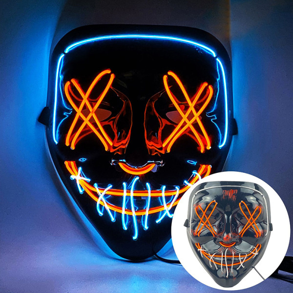 Halloween Masquerade Party Neon Led Purge Mask Masker Light Grow A3