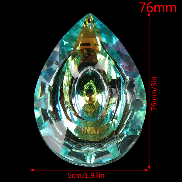 Färgglada kristaller hängande droppar ljuskrona lampa prismor delar 76mm  2eea | 76mm | Fyndiq