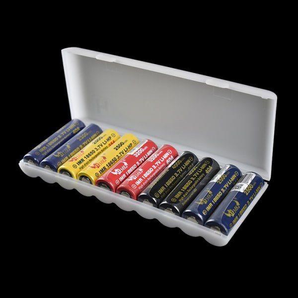 10 Fack Transparent Vit Plast Batteri Förvaringslåda Hård Forts