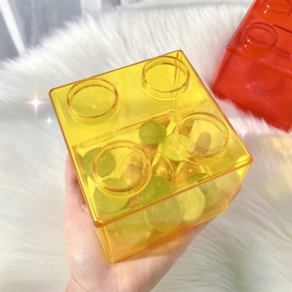 s Shape Mynt Box Kid Money Bank Stapelbar förvaringsbox Leksakspresent Red