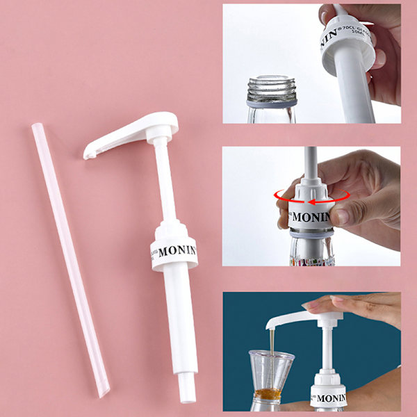 Kaffe 1 liters dispenser Sirapspump Kaffesirapspumpen Topper Di White