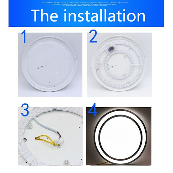 LED Ring PANEL Cirkelljus LED Runt tak ombord på cirkulan 48W