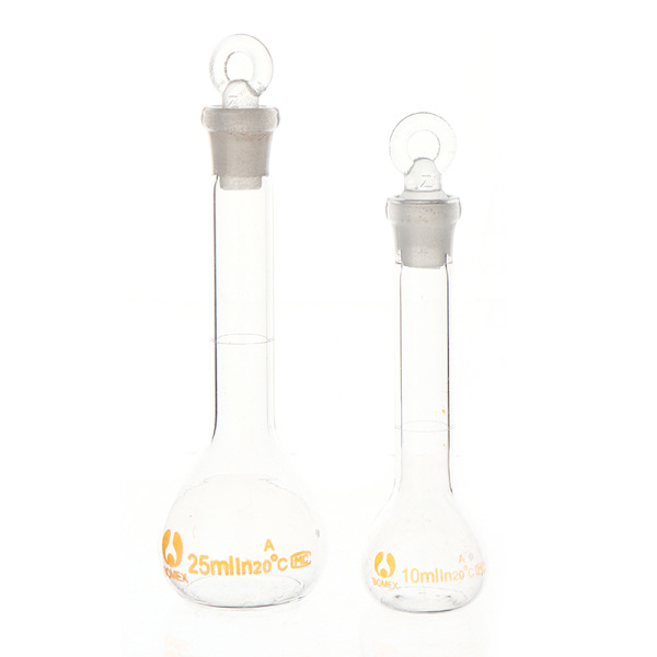 10/25 ml genomskinligt glas volymflaska glas med stopp 10ML