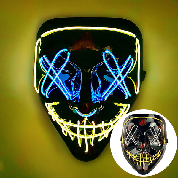 Halloween Masquerade Party Neon Led Purge Mask Masker Light Grow A4