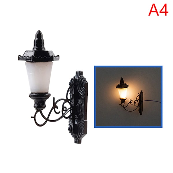 1:87 Miniatyr LED-lyktstolpe Vägglampa Modell DIY Micro Landscap A2