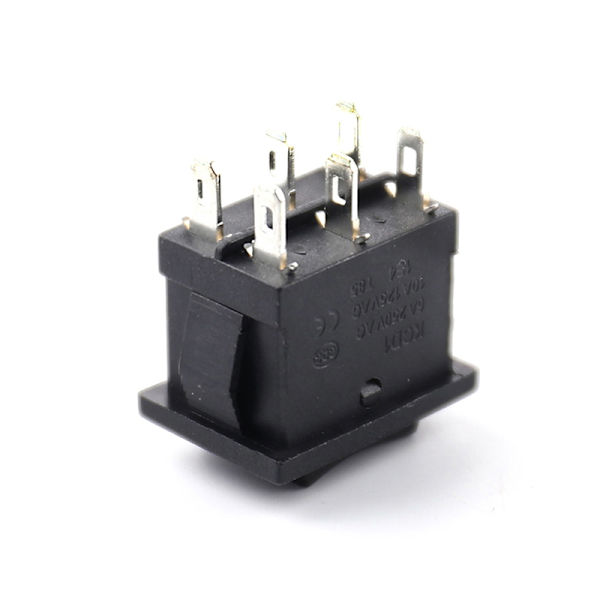 KCD2 Mini Svart 6PIN På/Av/På vippbrytare Båtvippbrytare Black