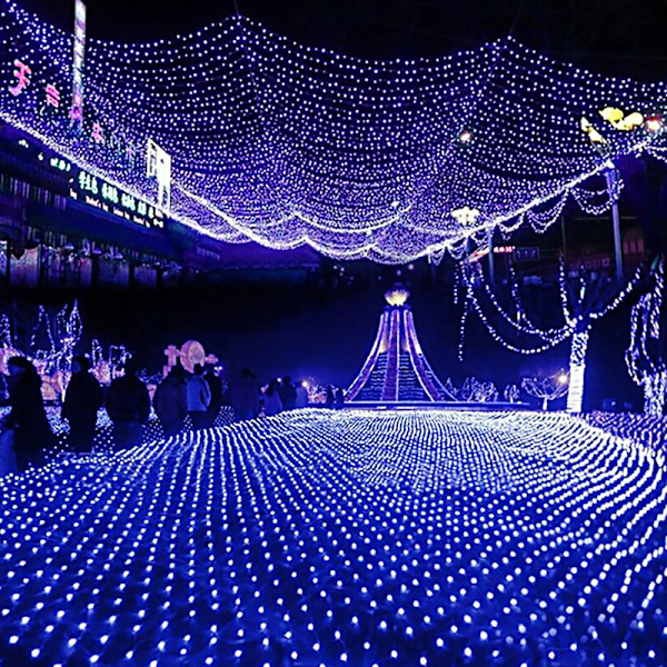 LED Nätgardin Mesh Fairy String Light Christmas Outdoor Light Multicolor