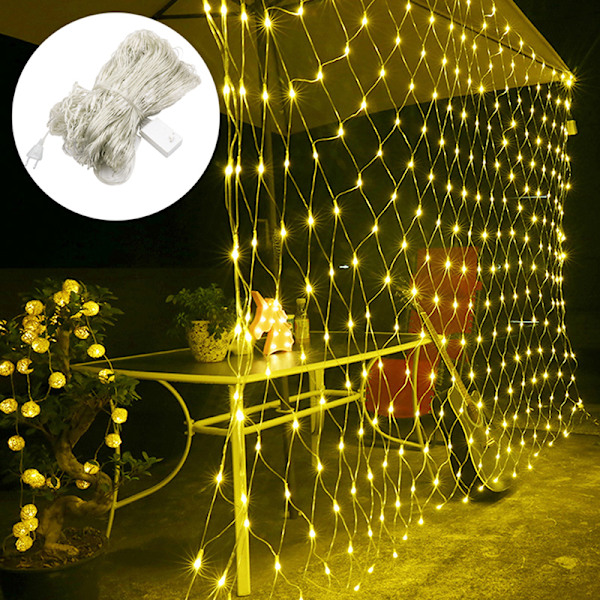 LED Nätgardin Mesh Fairy String Light Christmas Outdoor Light Multicolor