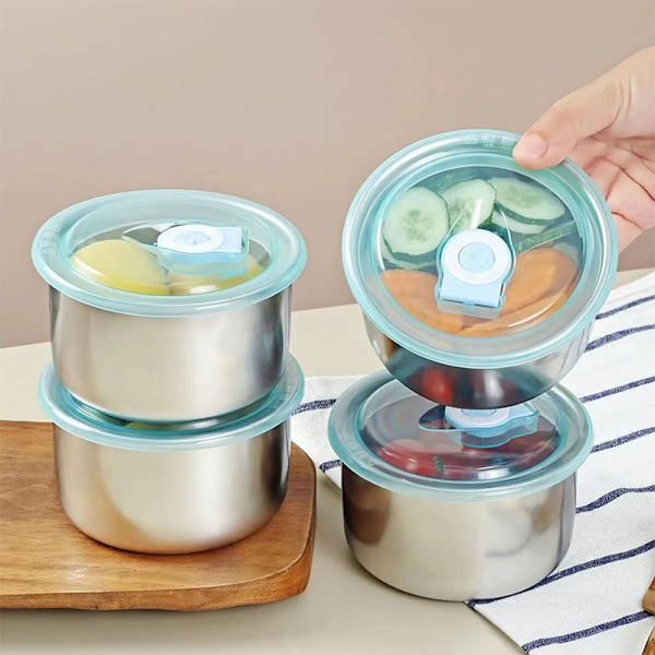 Rostfritt stål Fresh Keeping Box Förvaringslåda Köksförvaring A2