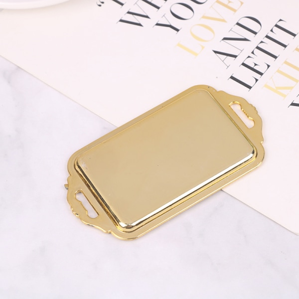 2st Dockhus Miniatyrtillbehör Mini Plast tebricka Simu Gold