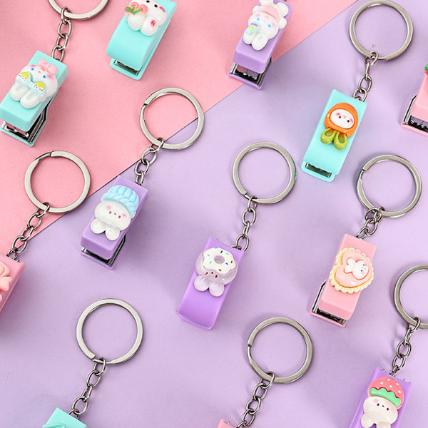 1Set Mini aron Color Metal Häftapparat Set med häftklamrar också 2
