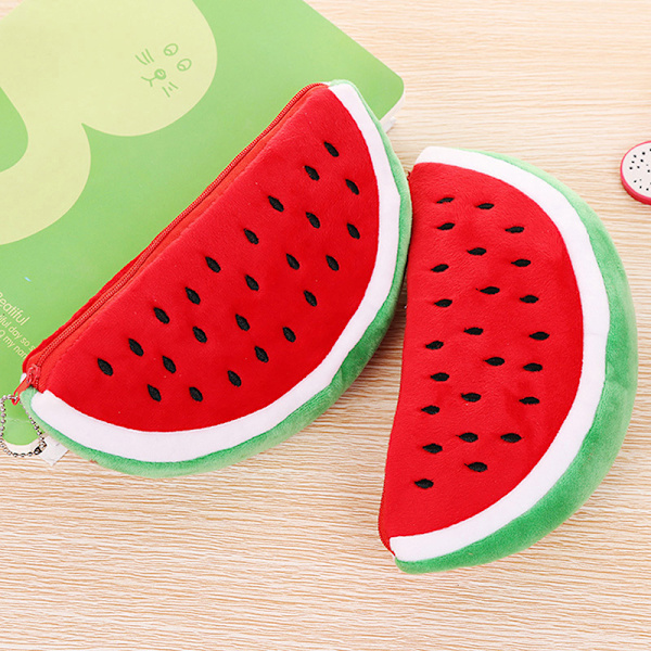 Kreativt case i plysch vattenmelon Kawaii Pennfodral School A2