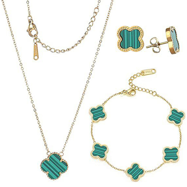 1 Set enkel ljus lyx fyrklöver hänge halsband Brac A1