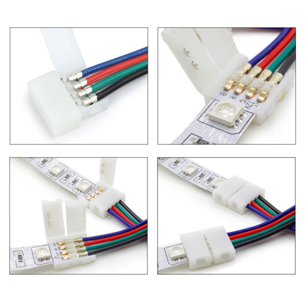 1st 4pin 10mm RGB LED Strip Connector Free Welding Connector f