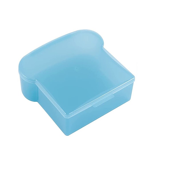 Smörgåsbehållare i plast med lock Återanvändbar förvaringslunchlåda Blue 1