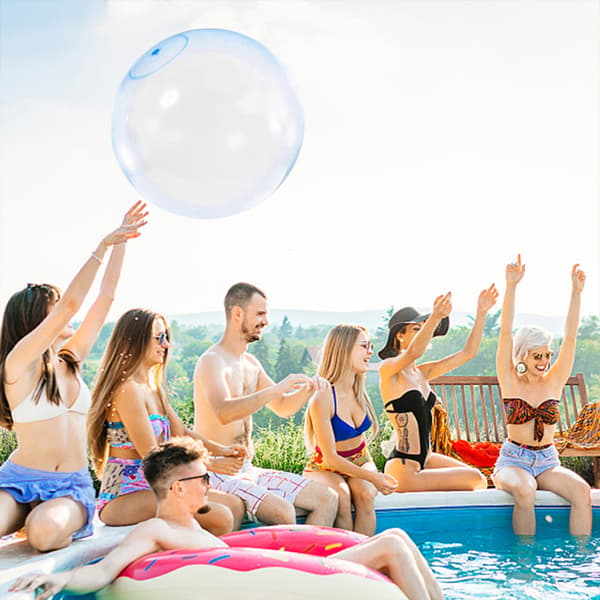 Bubble Ball Giant Elastisk Vattenfylld Ball TPR Interactive Swi Blue