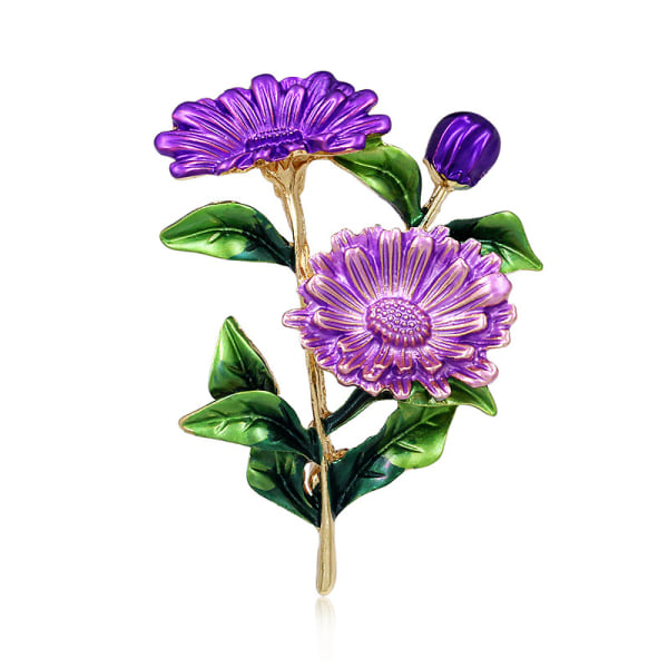 Daisy Flower Alloy Pin Broscher Kappa Skjorta Scarf Brosch Smycken Purple