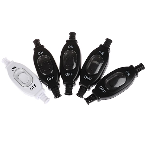 3A 250V vattentät in line switch sladd switch rund tråd Silver D 2*0.75