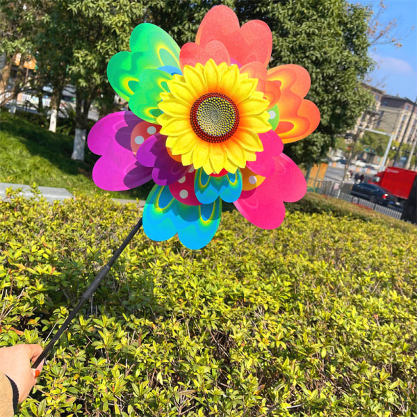 1st Solros/fjärils väderkvarn Pinwheel Färgglada paljetter Vind A4