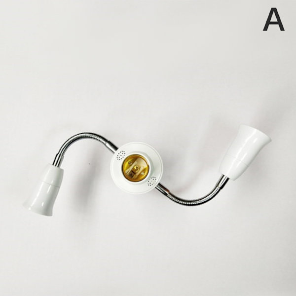 Justerbar White E27 Base Light Socket Splitter LED-lampor Holde C