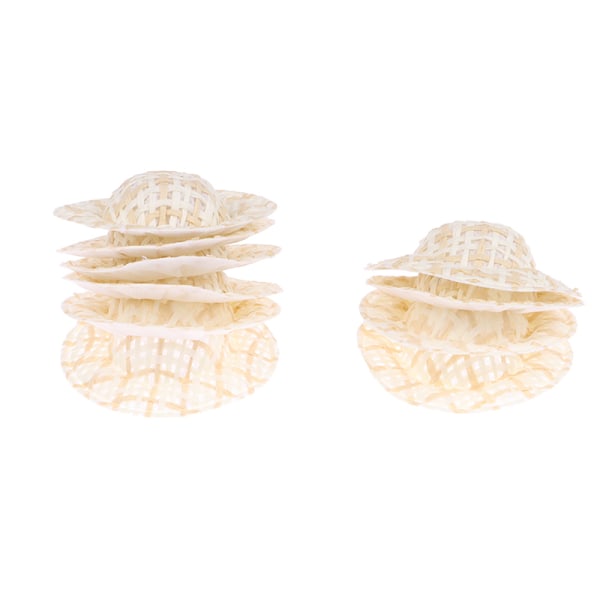 10 st Miniatyr halmstickning hatt Mini docka dockhus prydnadsföremål