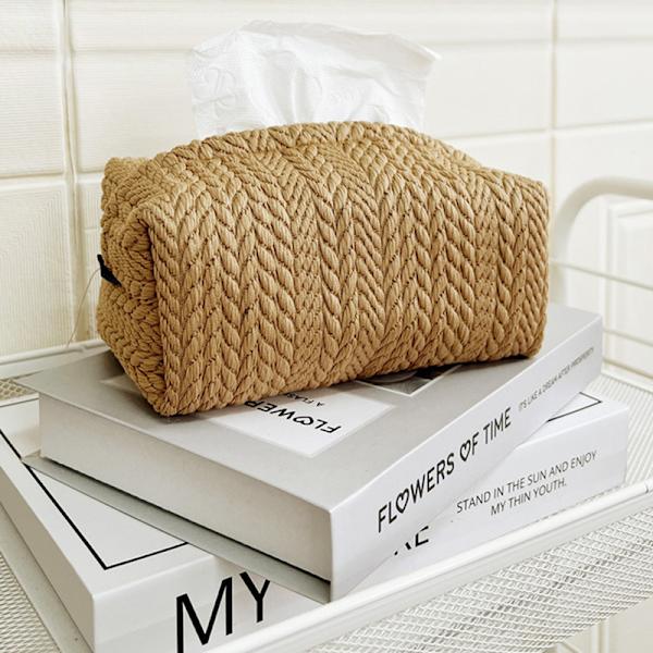 Nordic Ins Wheat Ear Texture Tissue Box Papper Storage Bag Tyg B