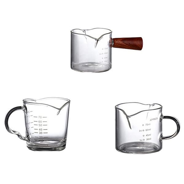 70/75 ml Borosilikatglas mätkopp med dubbel pip och B