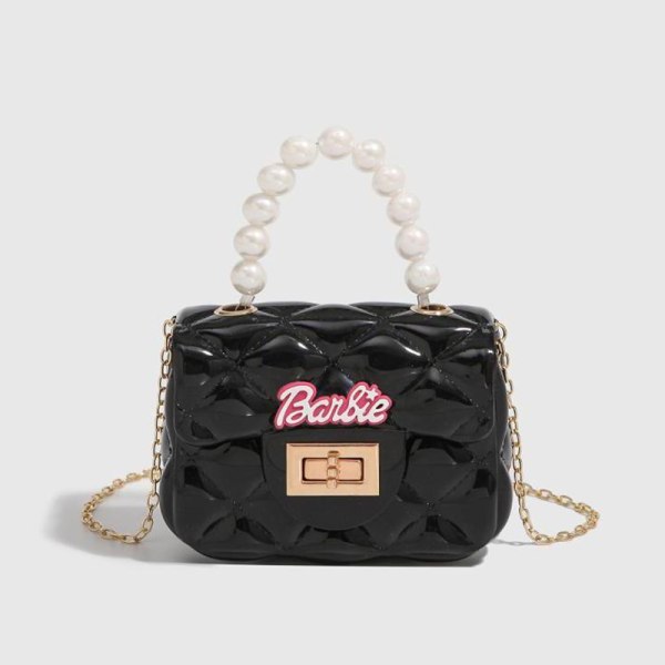 Barbie Fashion Chain Axelväskor Pearl Handbag Headphone Cove Black