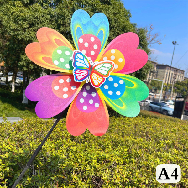 1st Solros/fjärils väderkvarn Pinwheel Färgglada paljetter Vind A4