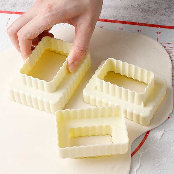 3 st/ set Fyrkantig form Fondantbakelse ter Tool Baking Co