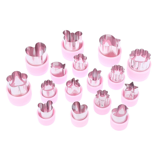 Grönsaker ter Plasthandtag Rosa Rostfritt Fruktting Die Kit A13
