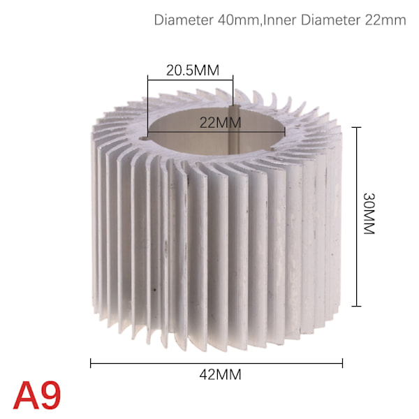 20 mm 27,5 mm 32 mm 40 mm 1W 3W Kylare Högeffekt Aluminium Led Ra A9